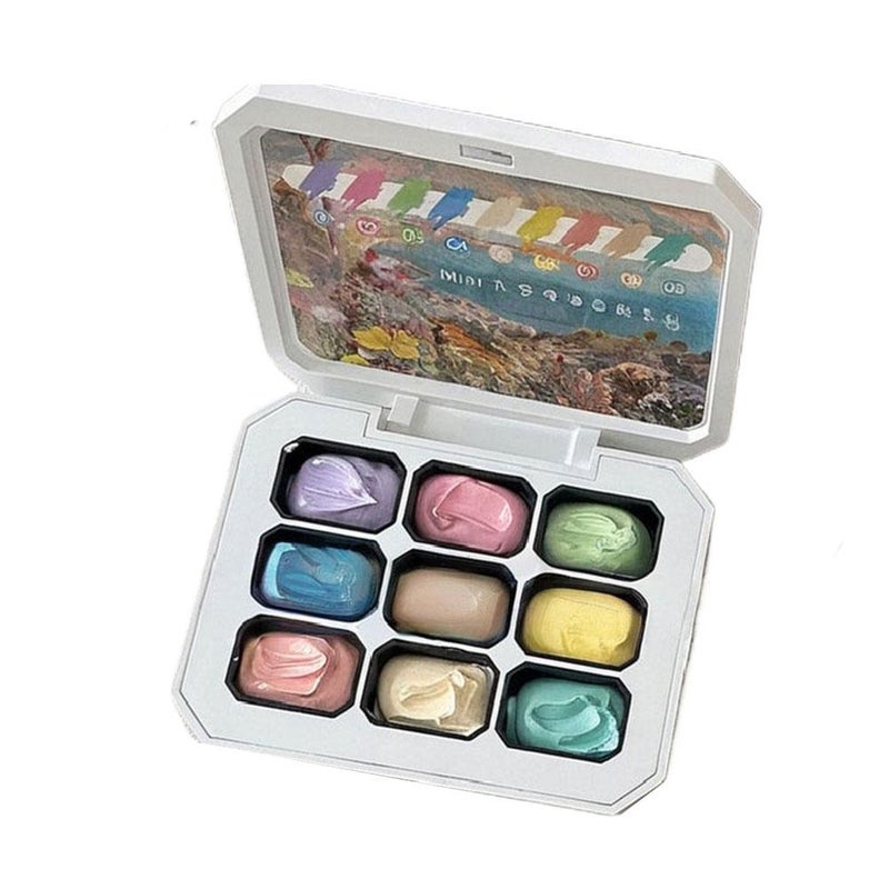 Mini Nine-Grid Gel Nail Polish Collection - Chinese Style Eyeshadow Palette with Gradient Color Painting - Xiaoying Nail Art